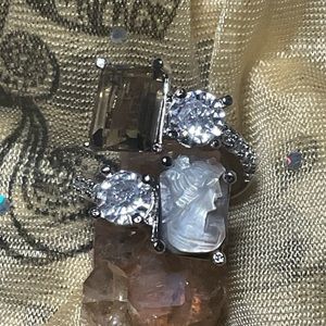 Cameo and Smokey Quartz S925 stamped ring